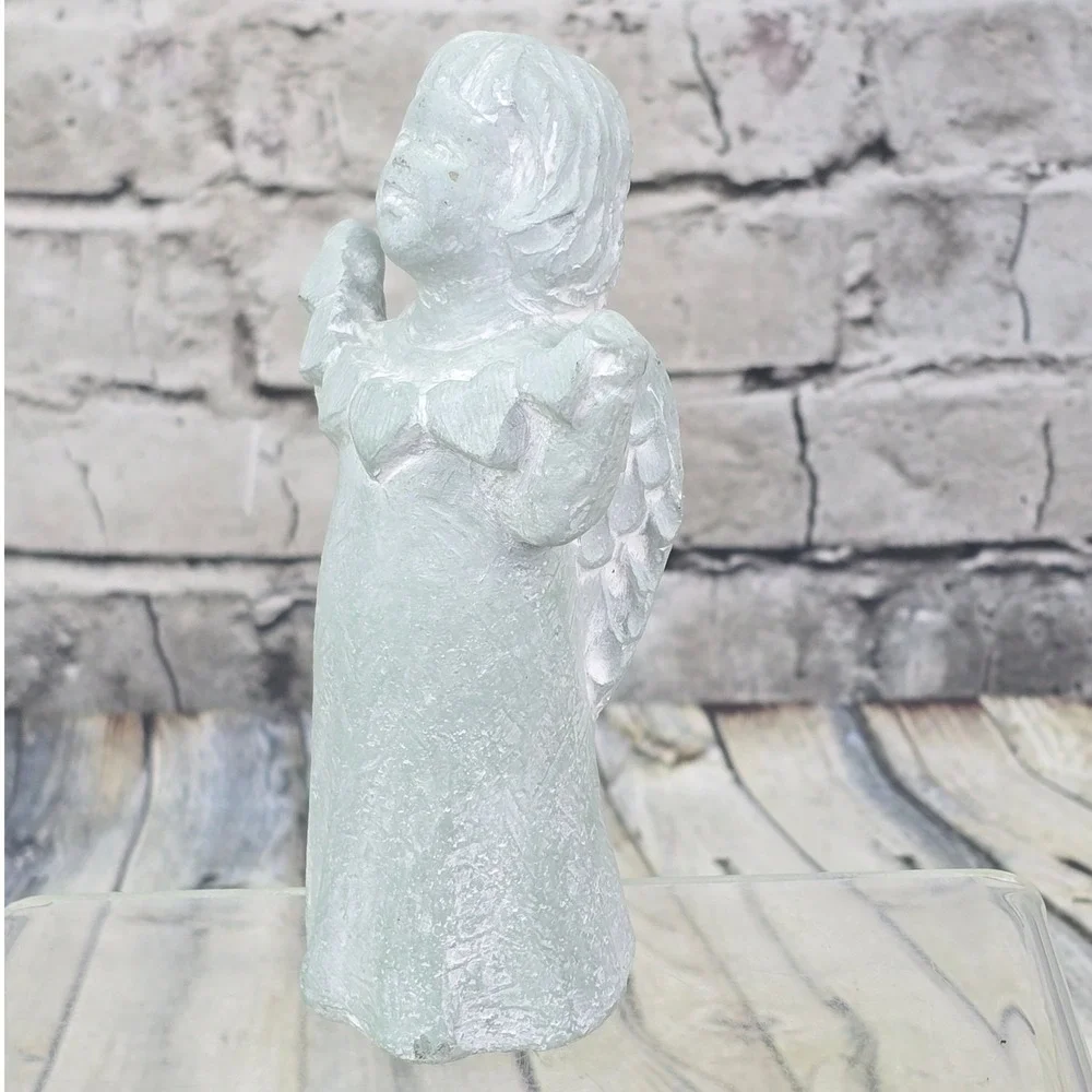 Isabel Bloom‎ Linnah Angel Figurine 2000 Green Heart Collar Love USA Stone Decor